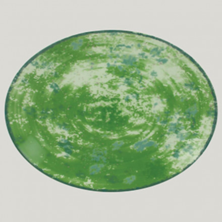 Тарелка RAK Porcelain Peppery овальная плоская 26*19 см, зеленый цвет 81220626