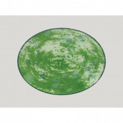 Тарелка RAK Porcelain Peppery овальная плоская 36*27 см, зеленый цвет