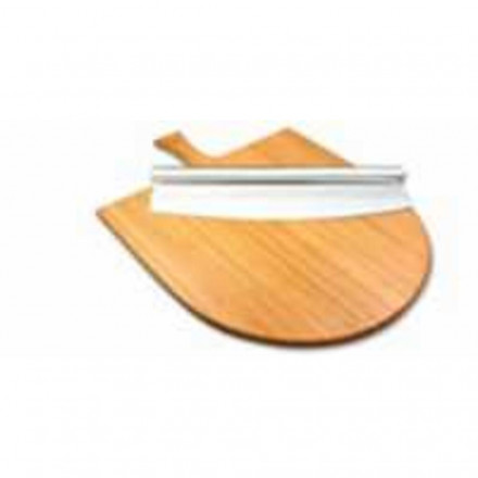 Набор для подачи пиццы: доска бамбуковая d 32 см с ручкой + нож, Prohotel 92000106