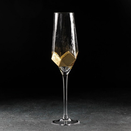 Бокал для шампанского «Дарио», 180 мл, 5х27,5 см, цвет золото 5486708 99607