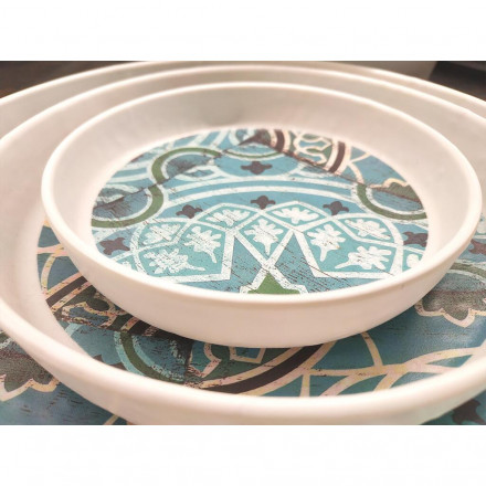 Тарелка с бортом 16,4*3,3 см Damask Blue пластик меламин P.L. Proff Cuisine 81290121