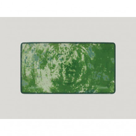 Тарелка RAK Porcelain Peppery прямоугольная плоская 33*18 см, зеленый цвет 81220350