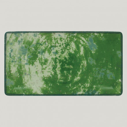 Тарелка RAK Porcelain Peppery прямоугольная плоская 33*18 см, зеленый цвет 81220350